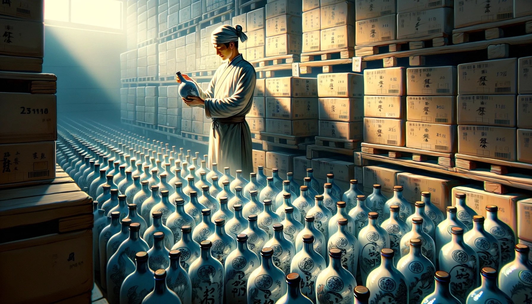 세계적인 명주이자 증류주인 중국 귀주성 마오타이진의 마오타이산 백주는 구증팔효 칠취주 방식으로 제조되는 마오타이주로, 꼬냑지역 브랜디가 꼬냑이듯 귀주마오타이 지역에서 생산되는 모든백주는 마오타이주 입니다. 마오타이 백주를 대량생산하기 위해서 여러 차례 타지역에서 전문인력을 투입한 생산시도가 있었으나 번번히 실패한 이유는, 마오타이지역 특유의 기후와 환경 때문입니다. 원료 선정부터 완제품 생산까지 5년간 30여과정, 165공정을 거치며, 음력절기에 따라 재배되는 붉은수수와 매년 단오시기 제조되는 누룩, 그리고 미네랄이 풍부한 츠수이허(Chishui River) 강물과 비교 불가능한 마오타이지역 미생물군은 천혜의 양조환경을 제공합니다.